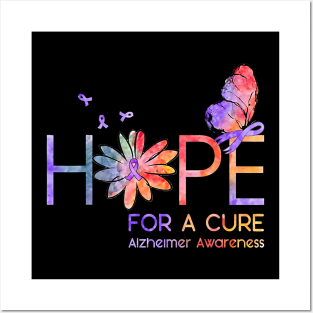 Hope For A Cure Alzheimer Awareness Flower Gift Posters and Art